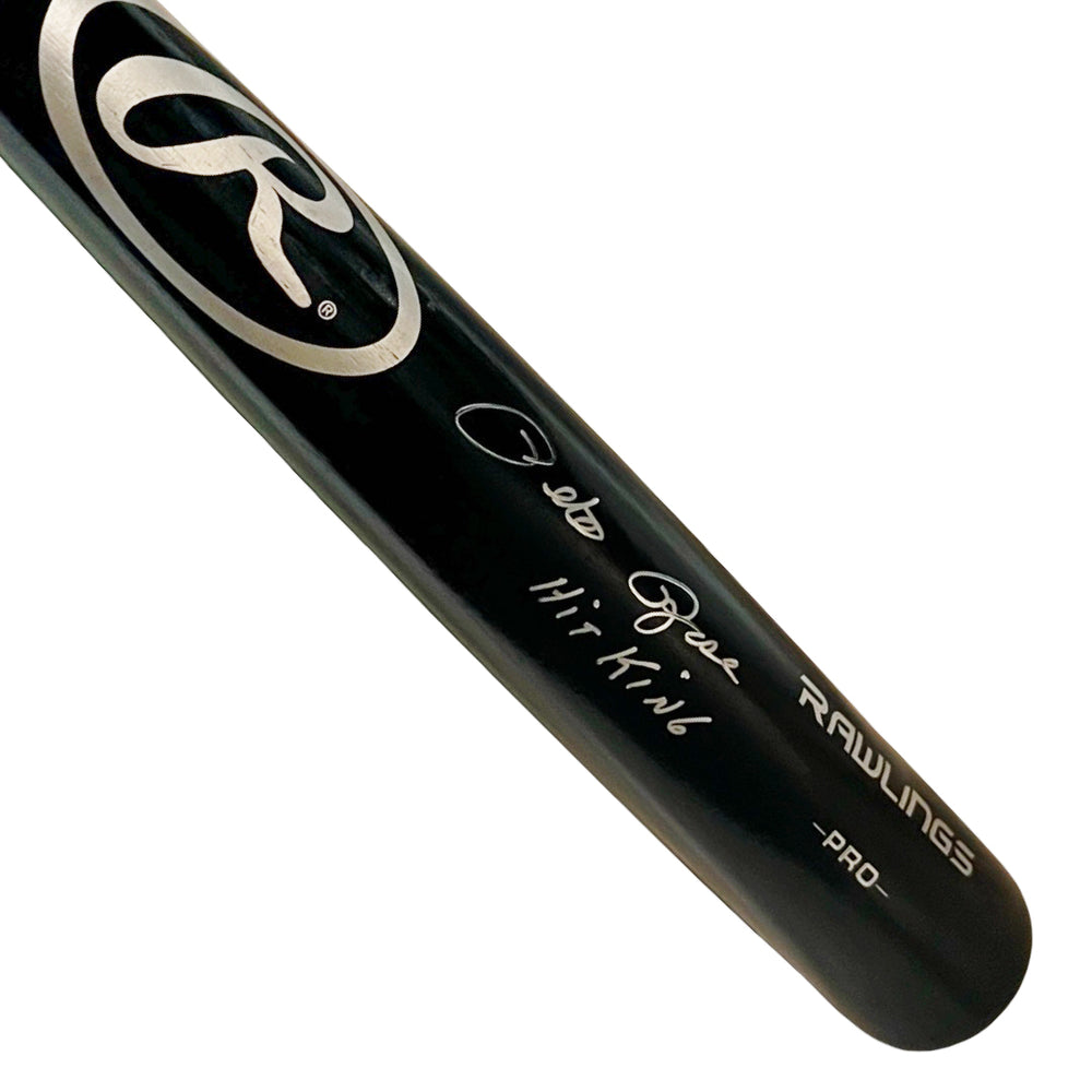 Pete Rose Signed Hit King Inscription Rawlings Black Baseball Bat (JSA)