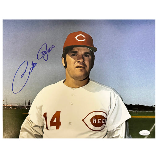 Pete Rose Signed Cincinnati Pose 5 Baseball 11x14 Photo (JSA)