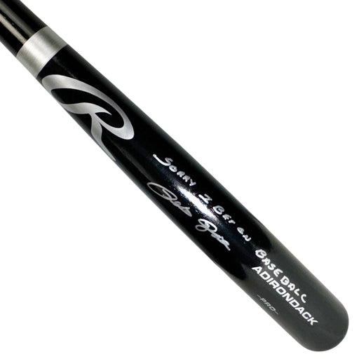Pete Rose Signed Sorry I Bet on Baseball Inscription Rawlings Black Baseball Bat (JSA)