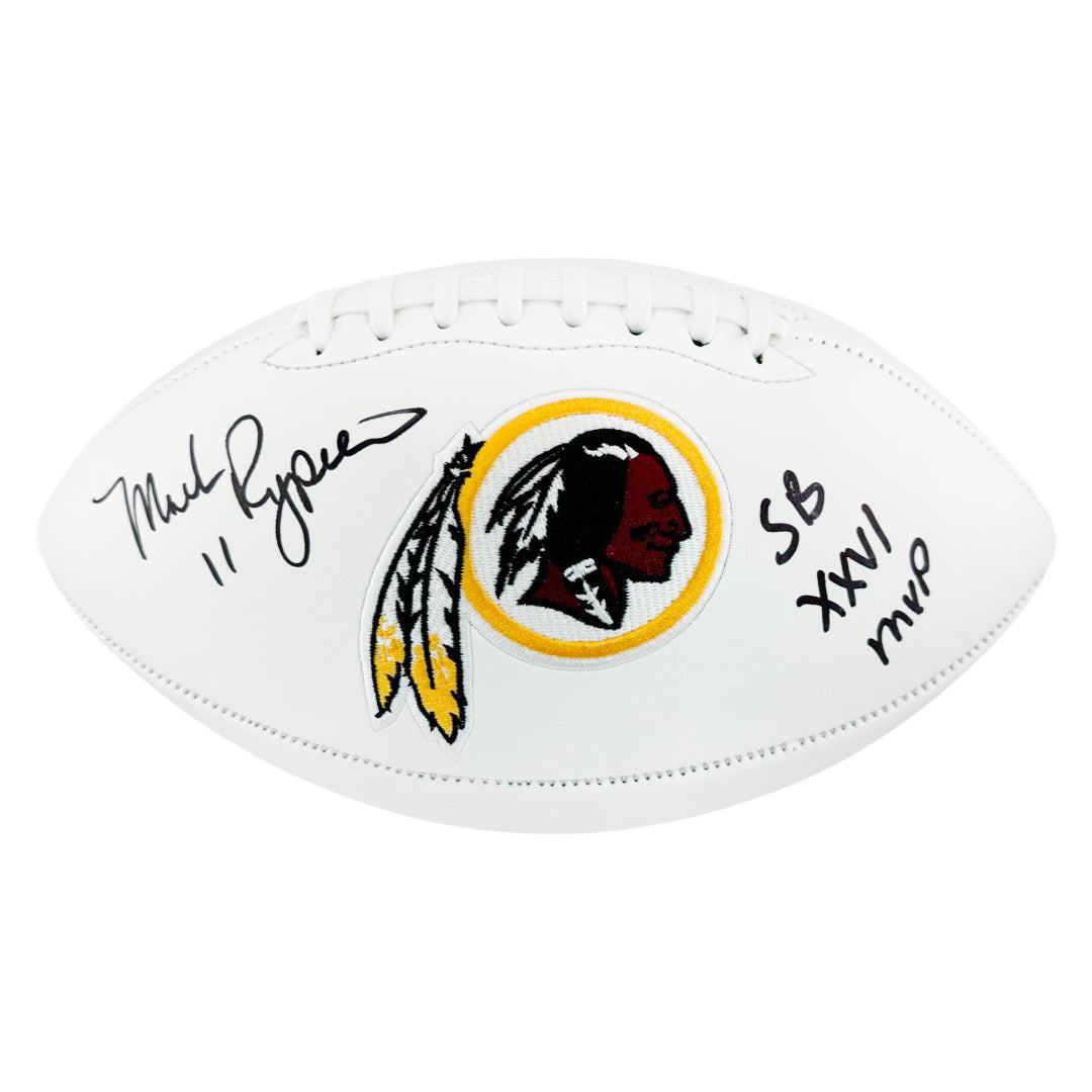 Mark Rypien Signed SB XXVI MVP Inscription Washington Redskins Officia ...
