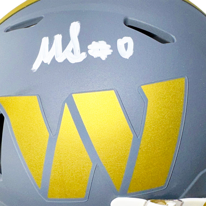 Mike Sainristil Signed Washington Commanders Slate Alternate Speed Mini Football Helmet (Beckett)