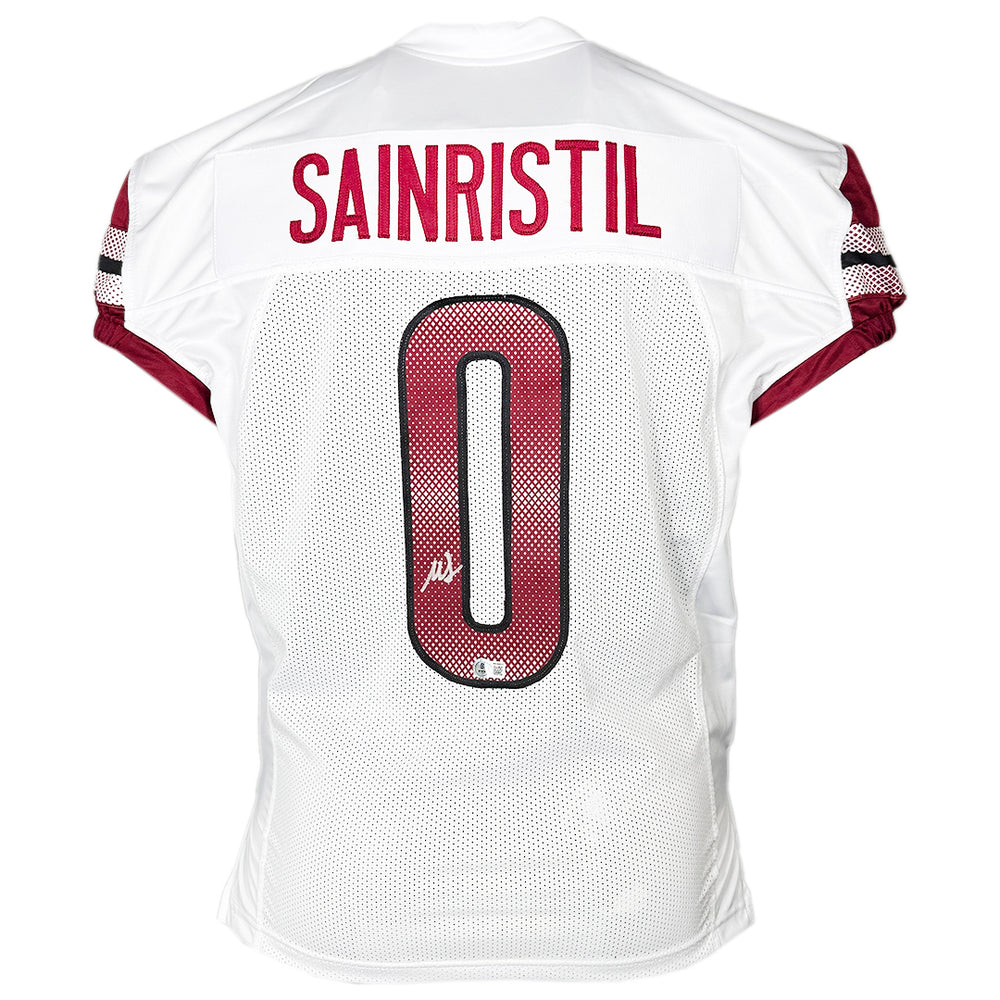 Mike Sainristil Signed Washington White Football Jersey (Beckett)