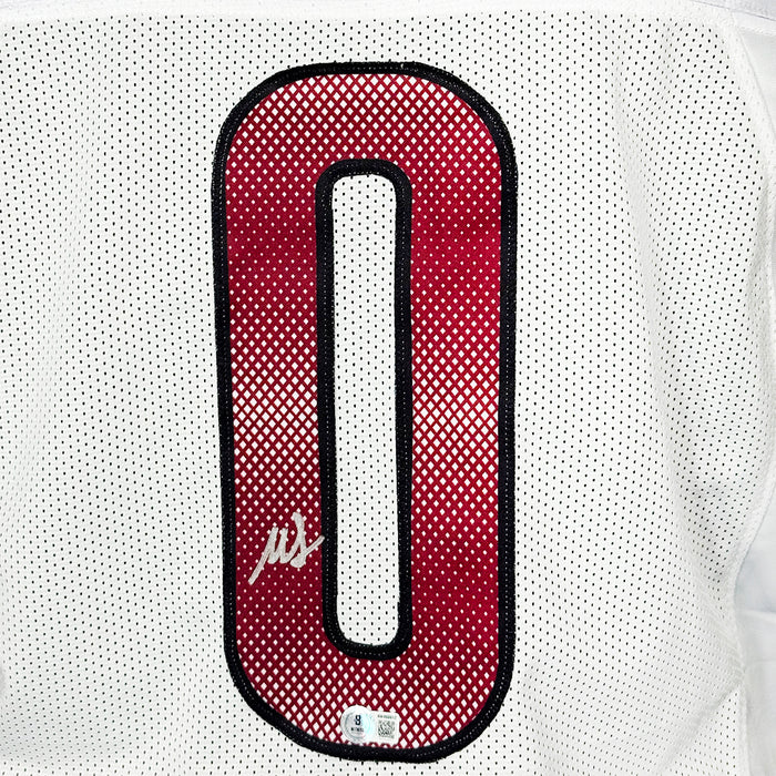 Mike Sainristil Signed Washington White Football Jersey (Beckett)