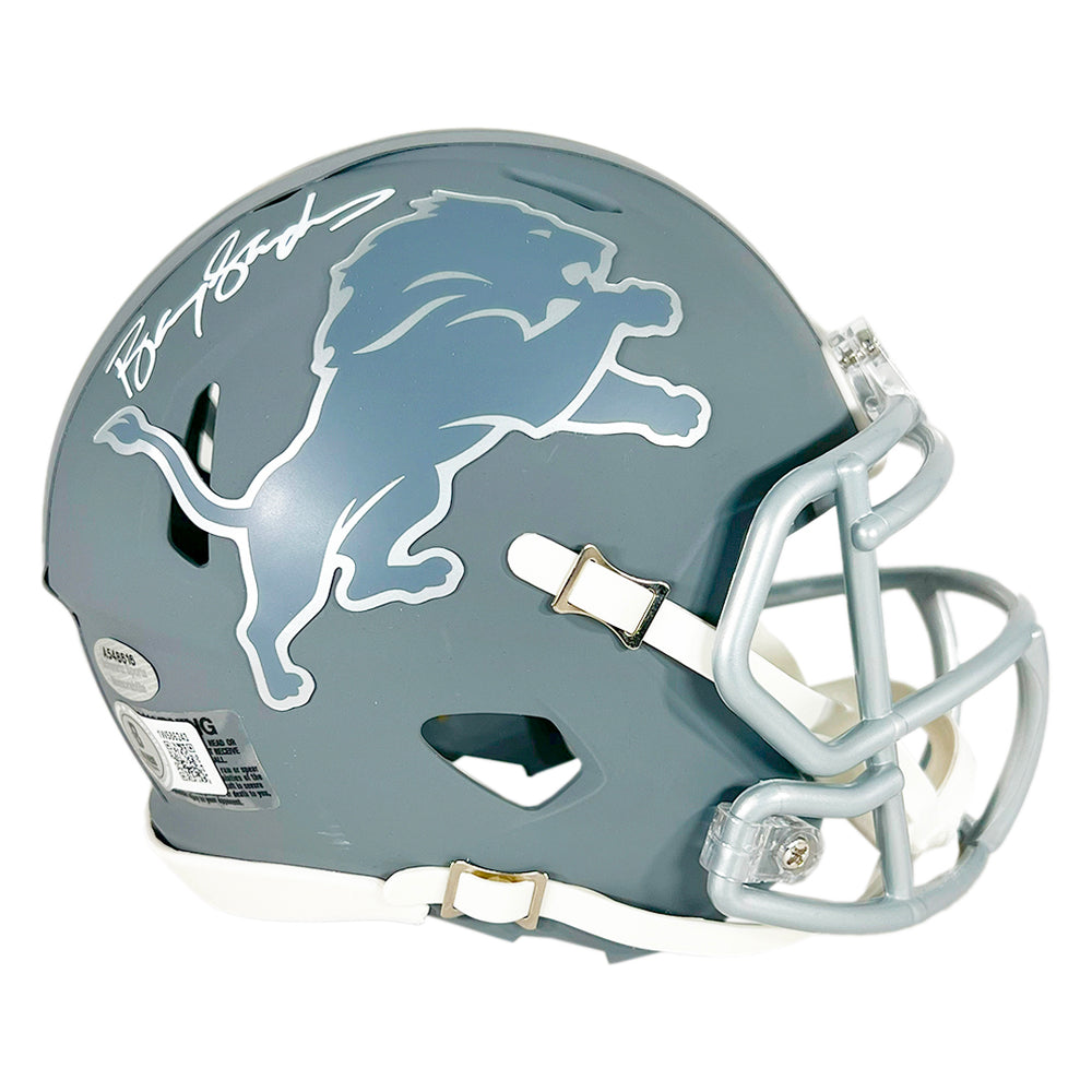 Barry Sanders Signed Detroit Lions Slate Alternate Speed Mini Football — RSA
