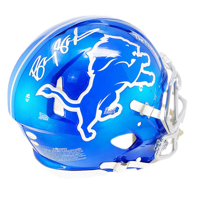 Barry Sanders Signed The Lion King Inscription Detroit Lions Authentic Flash Speed Full-Size Football Helmet (JSA) - RSA