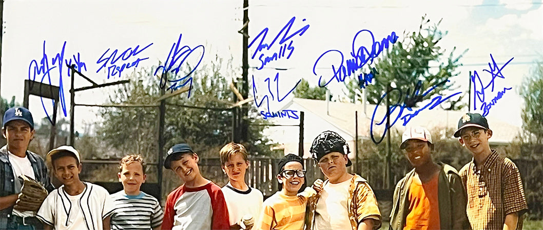 Sandlot Movie Cast Signed 8 Signature Nickname Inscriptions Pose 3 16x20 Baseball Photo (Beckett)