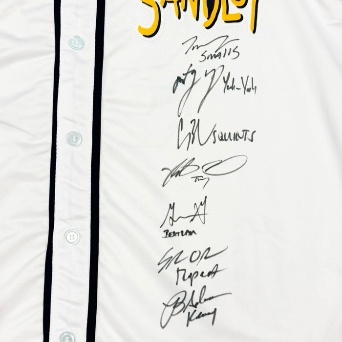 The Sandlot Cast Signed with Nicknames White Baseball Jersey (Beckett)