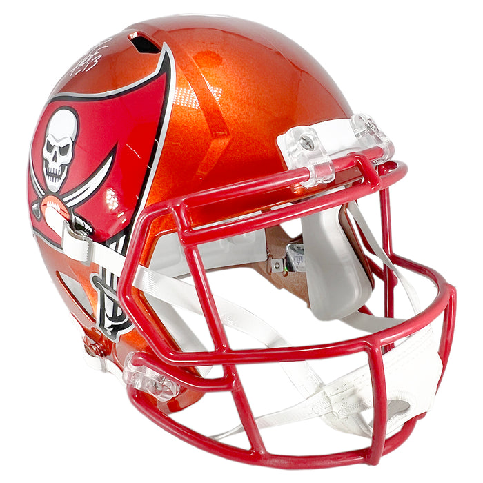 Warren Sapp Signed HOF 13 Inscription Tampa bay Buccaneers Flash Full-Size Replica Football Helmet (Beckett)