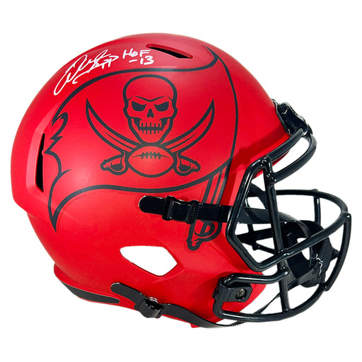 Warren Sapp Signed HOF 13 Inscription Tampa Bay Buccaneers Rave Full-Size Replica Football Helmet (Beckett)