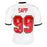 Warren Sapp Signed HOF 13 Inscription Tampa Bay White Football Jersey Silver Ink (Beckett)