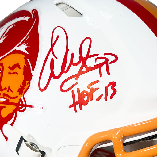 Warren Sapp Signed HOF 13 Inscription Tampa Bay Buccaneers Authentic Speed Throwback 76-96 Full-Size Football Helmet (Beckett)