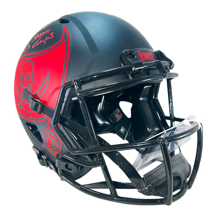 Warren Sapp Signed HOF 13 XXXVII Champs Inscription Tampa Bay Buccaneers Eclipse Full-Size Replica Football Helmet (Beckett)