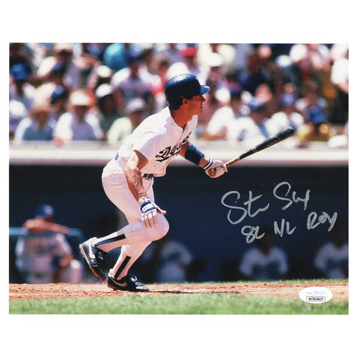 Steve Sax Signed 82 NL ROY Inscription Los Angeles Pose 5 Baseball 8x10 Photo (JSA)