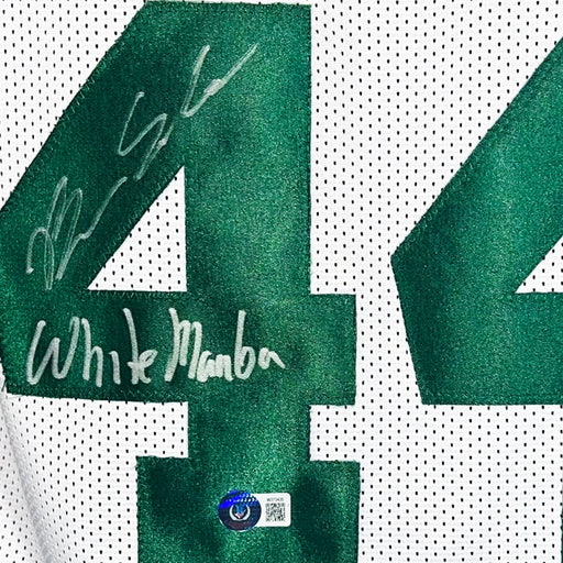 Brian Scalabrine Signed White Mamba Inscription Boston White Basketball Jersey (Beckett)