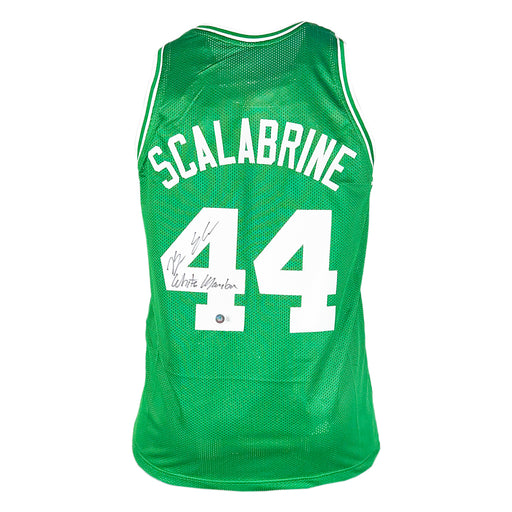Brian Scalabrine Signed White Mamba Inscription Boston Green Basketball Jersey (Beckett)