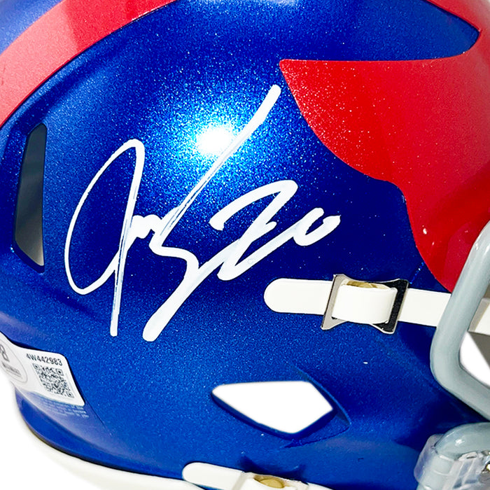 Jeremy Shockey Signed New York Giants Alt 2024 Mini Football Helmet (Beckett)