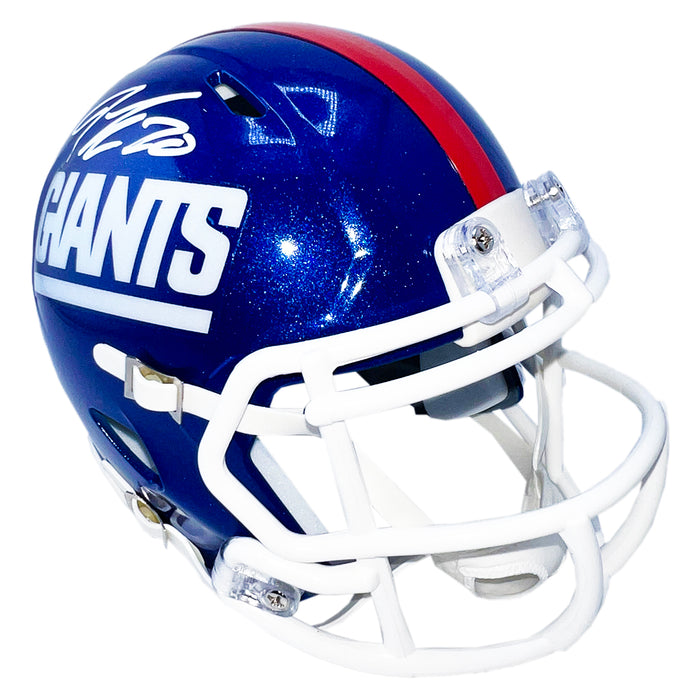 Jeremy Shockey Signed New York Giants Color Rush Speed Mini Football Helmet (Beckett)