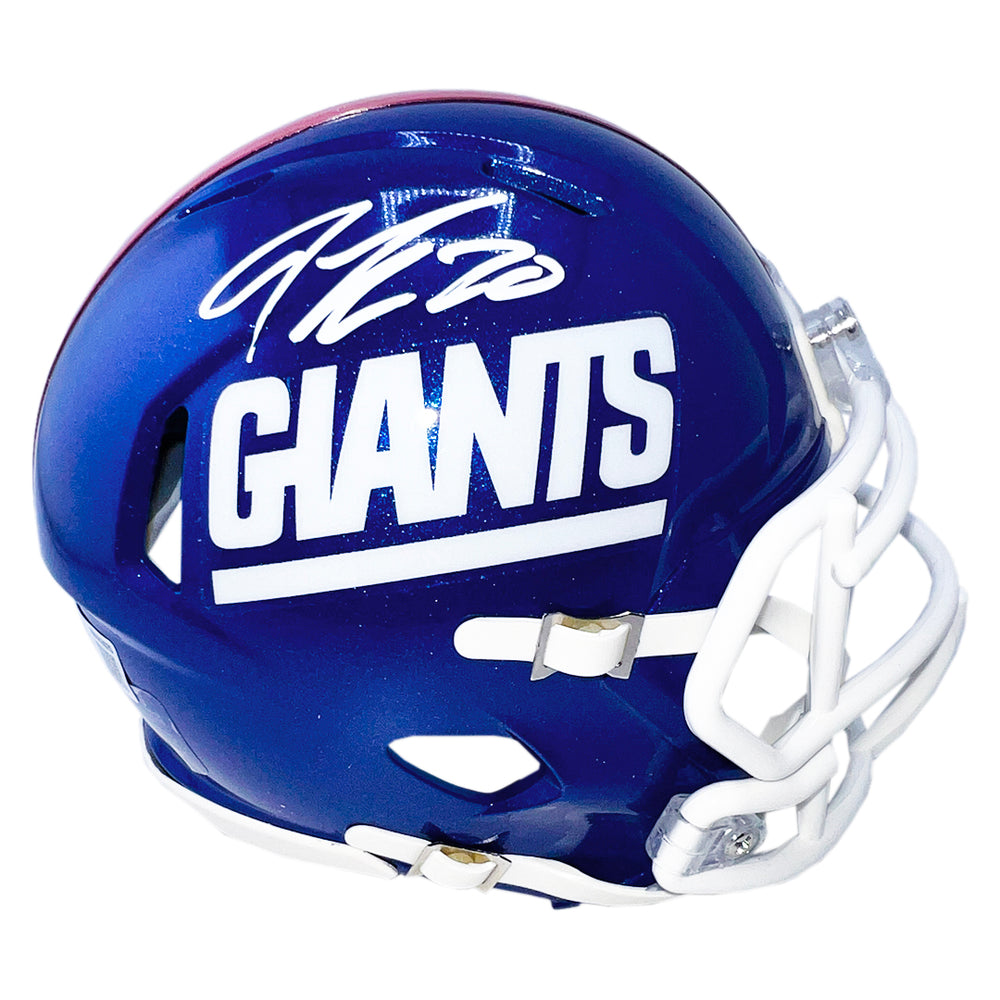 Jeremy Shockey Signed New York Giants Color Rush Speed Mini Football Helmet (Beckett)