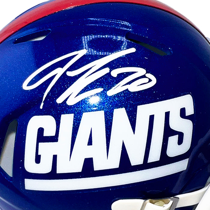 Jeremy Shockey Signed New York Giants Color Rush Speed Mini Football Helmet (Beckett)