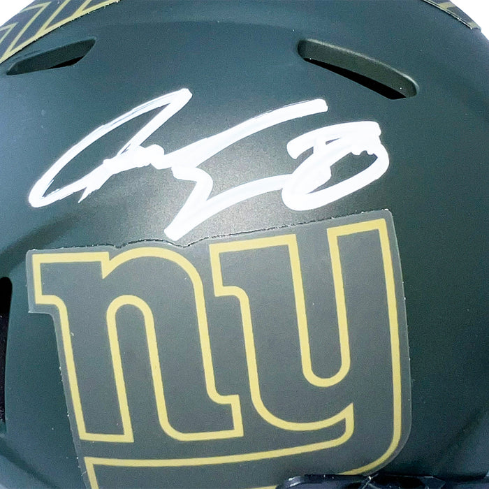 Jeremy Shockey Signed New York Giants Salute 2025 Mini Football Helmet (Beckett)