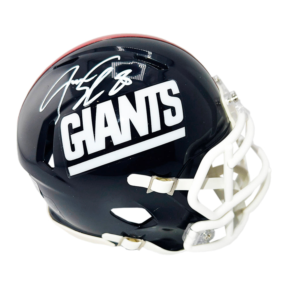 Jeremy Shockey Signed New York Giants Throwback 80-99 Speed Mini Football Helmet (Beckett)