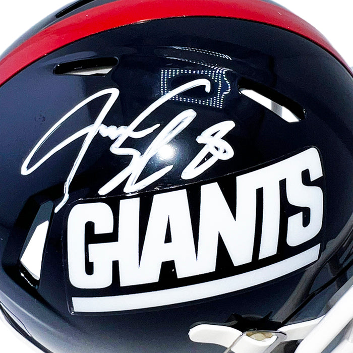 Jeremy Shockey Signed New York Giants Throwback 80-99 Speed Mini Football Helmet (Beckett)