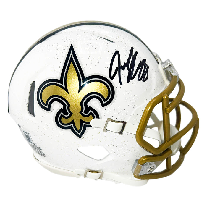 Jeremy Shockey Signed New Orleans Saints Alt 2025 Speed Mini Football Helmet (Beckett)