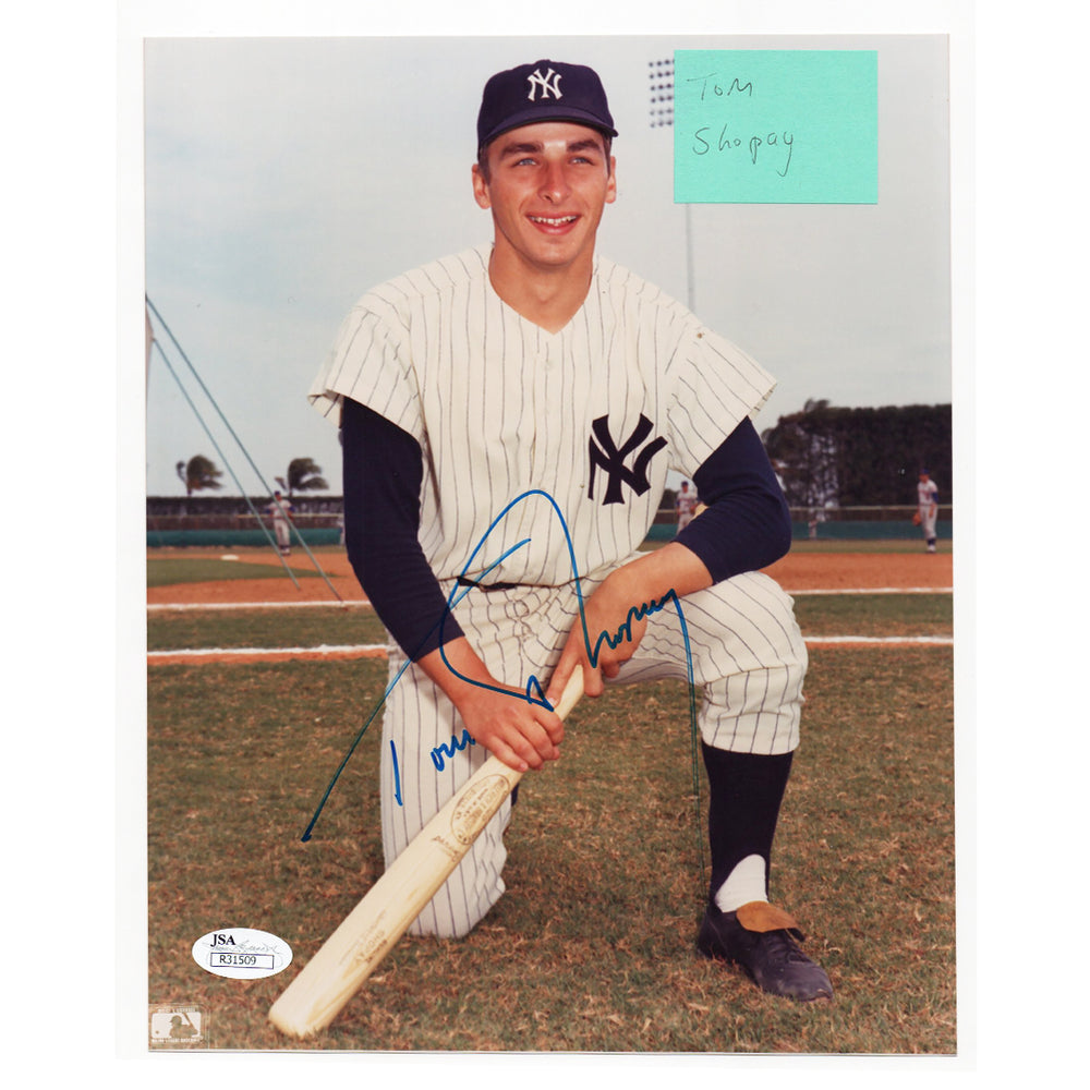 Tom Shopay Signed Baseball 8x10 Photo (JSA)