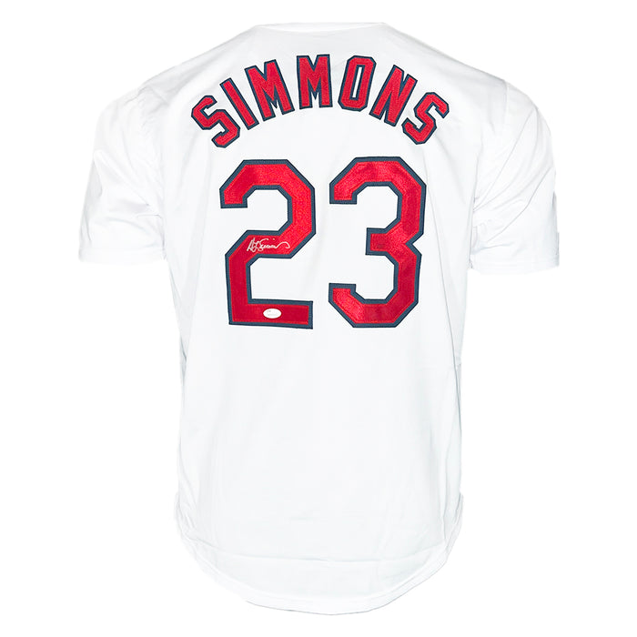Ted Simmons Signed St Louis White Baseball Jersey (JSA)