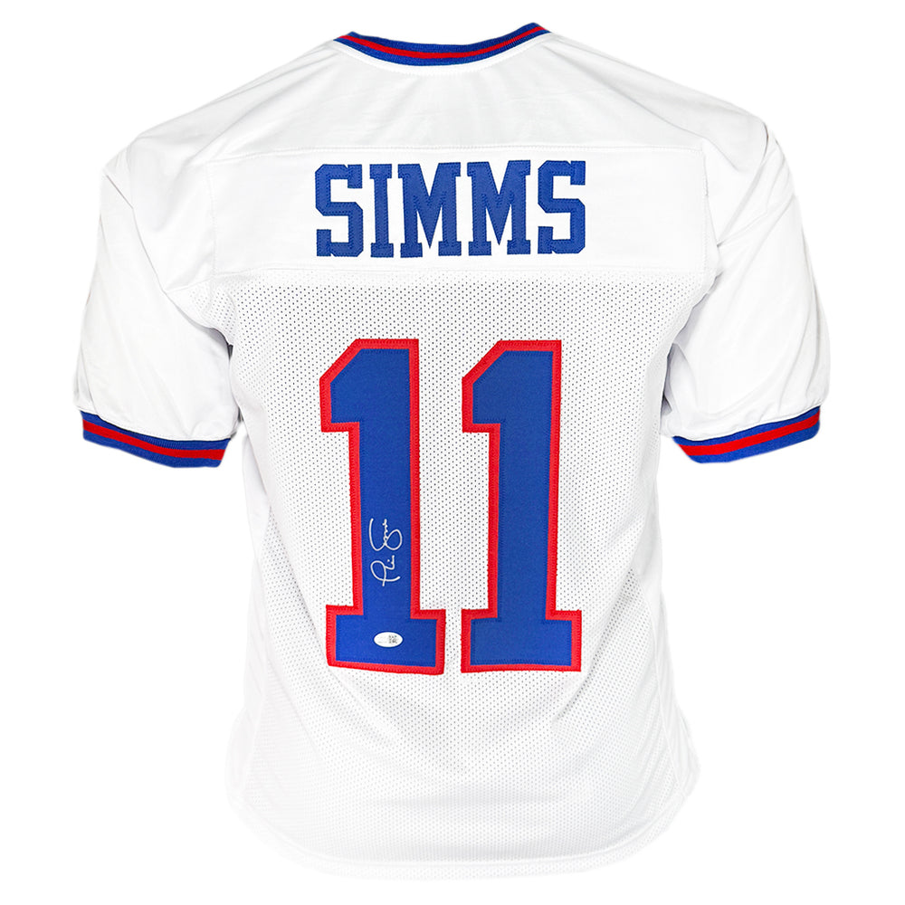Phil Simms Signed New York White Football Jersey (JSA)