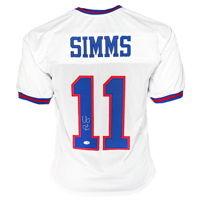 Phil Simms Signed New York White Football Jersey (JSA)