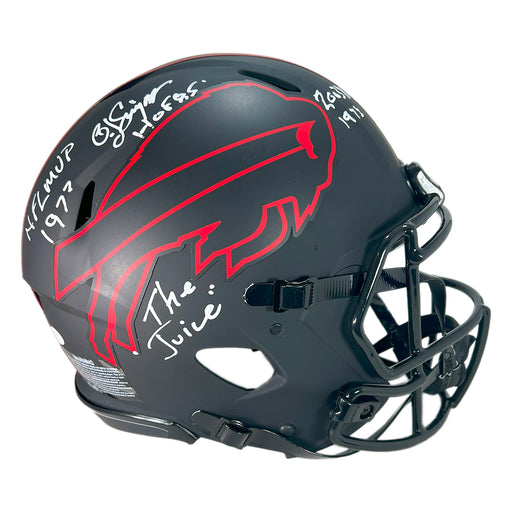 OJ Simpson Signed 4 Inscription Buffalo Bills Authentic Eclipse Speed Full-Size Football Helmet (JSA)