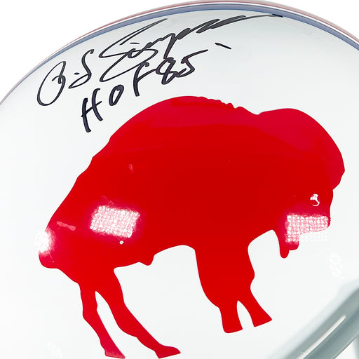 OJ Simpson Signed HOF 85 Inscription Buffalo Bills 1965-73 Throwback Full-Size Replica Football Helmet (JSA)