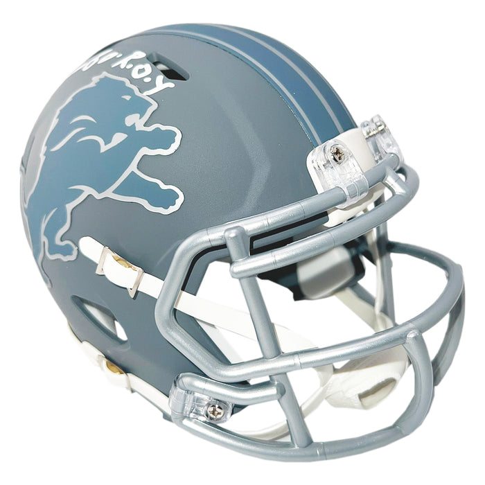 Billy Sims Signed 80 ROY Detroit Lions Slate Alternate Speed Mini Football Helmet (JSA)