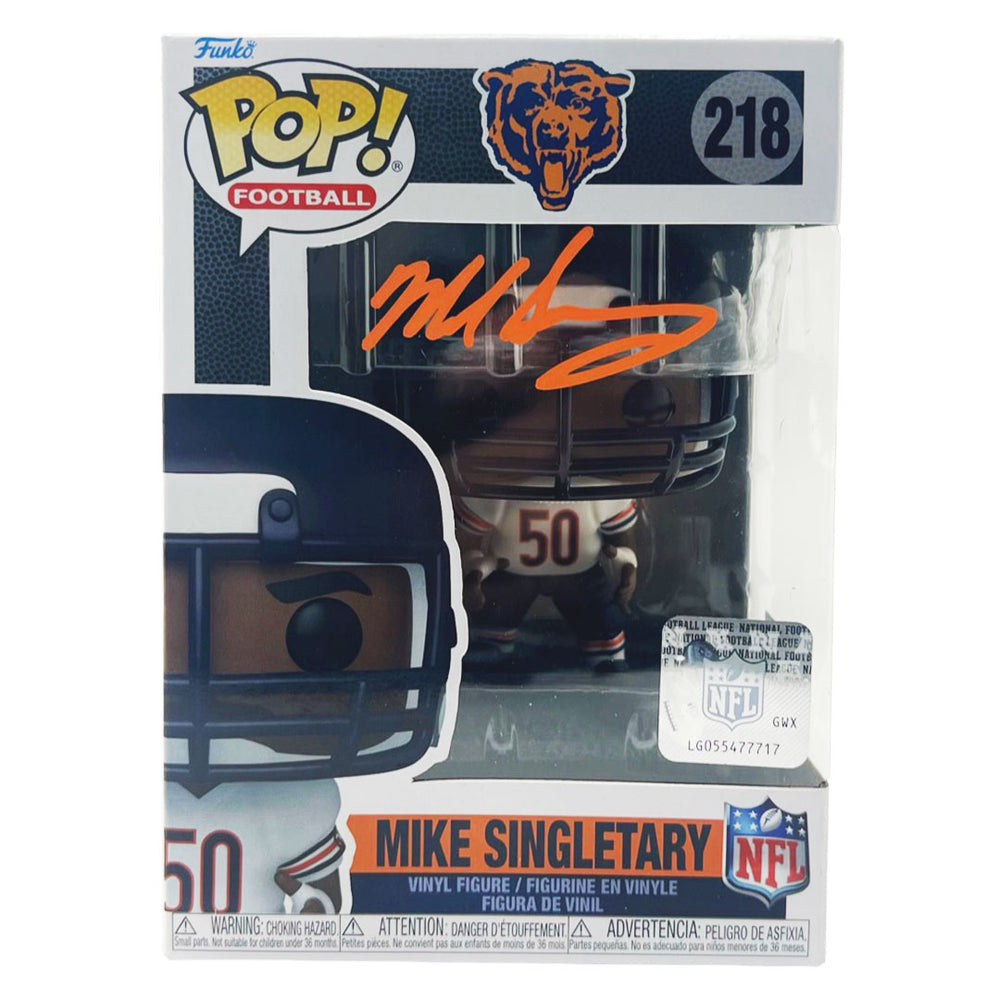 Mike Singletary Signed Chicago Bears Funko POP! #218 Vinyl Figure (Beckett)