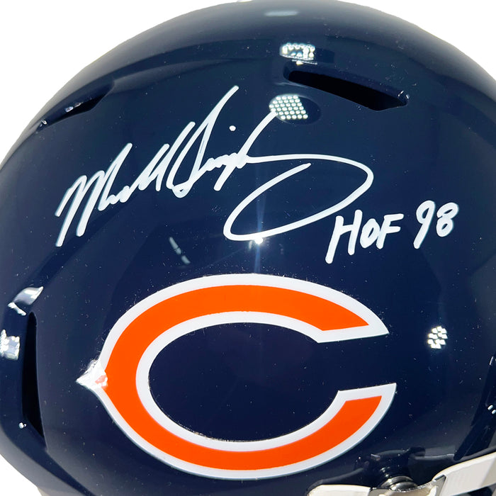 Mike Singletary Signed HOF 98 Chicago Speed Full-Size Replica Football Helmet (Beckett)
