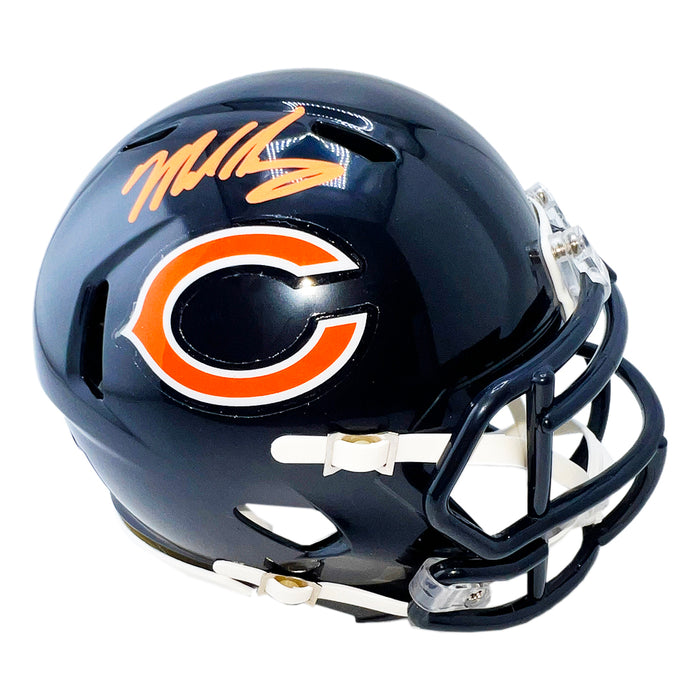 Mike Singletary Signed Orange Ink Chicago Bears Speed Mini Football Helmet (Beckett)