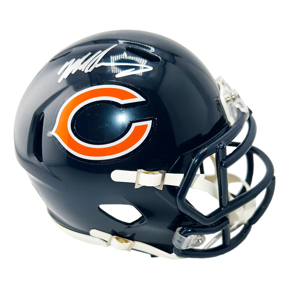 Mike Singletary Signed Silver Ink Chicago Bears Speed Mini Football Helmet (JSA)