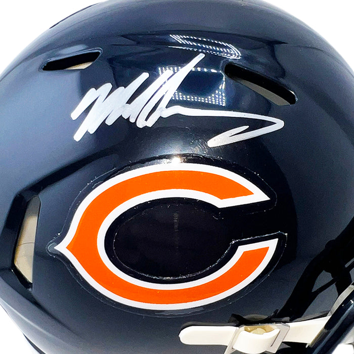 Mike Singletary Signed Silver Ink Chicago Bears Speed Mini Football Helmet (JSA)