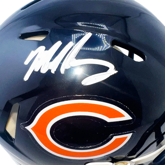 Mike Singletary Signed White Ink Chicago Bears Speed Mini Football Helmet (Beckett)