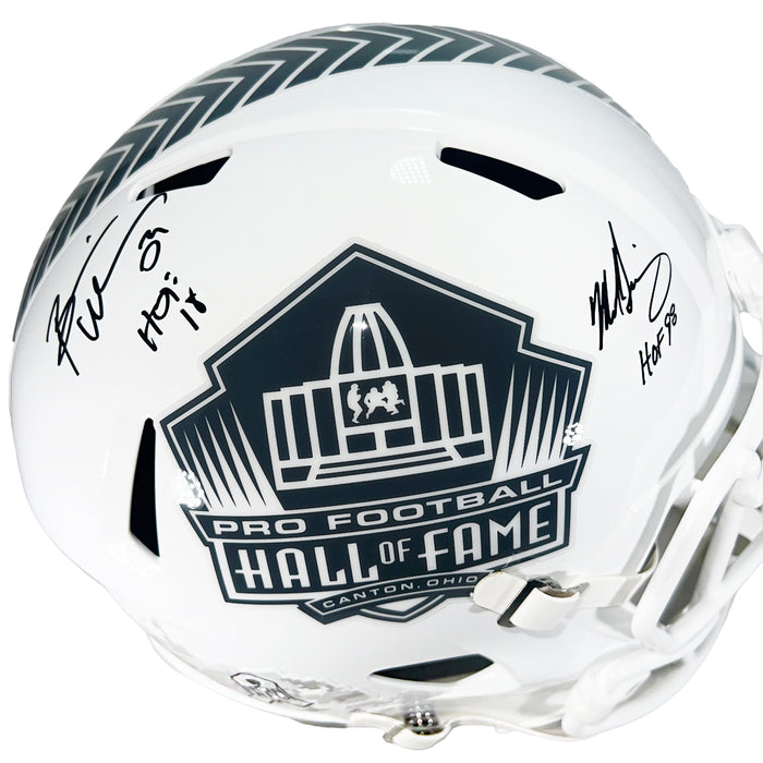 Brian Urlacher Mike Singletary Signed Hall of Fame Salute to Service 2024 Full-Size Replica Football Helmet (Beckett)