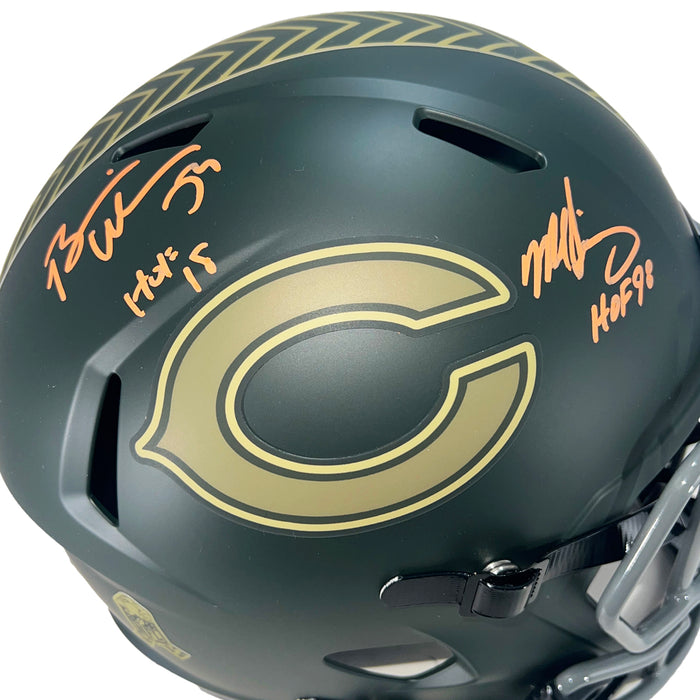 chicago bears motorcycle helmets Brian Urlacher and Mike Singletary Signed Chicago Bears Salute to Serv — RSA