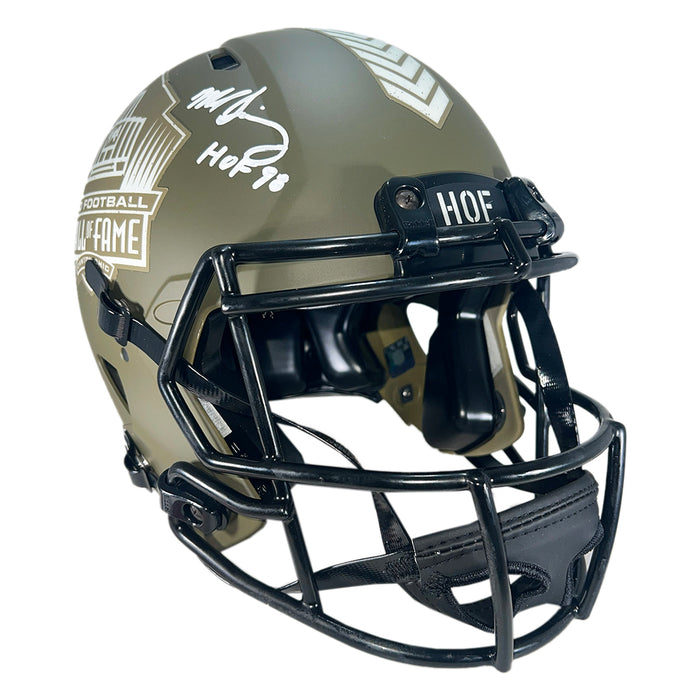 Brian Urlacher and Mike Singletary Signed Hall of Fame Authentic Salute to Service Full-Size Football Helmet (Beckett)