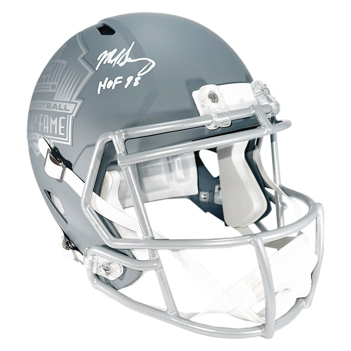 Brian Urlacher and Mike Singletary Signed Hall of Fame Slate Alternate Speed Full-Size Replica Football Helmet (Beckett)
