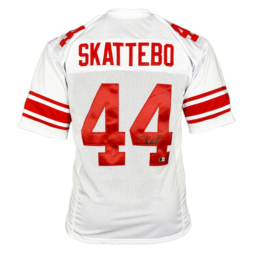 Cameron Skattebo Signed New York White Football Jersey (Beckett)