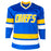 Slapshot Movie Signed Three Signature Old Time Hockey Inscription Blue Hockey Jersey (Beckett)