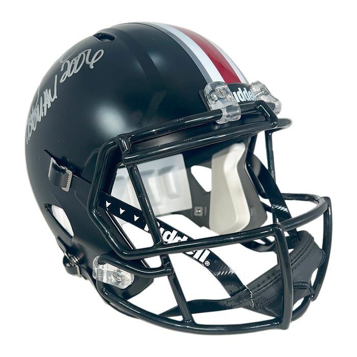 Troy Smith Signed Heisman 2006 Inscription Ohio State Buckeyes Alt Speed Full-Size Replica Football Helmet (JSA)