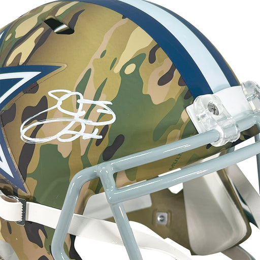 Emmitt Smith Signed Dallas Cowboys Camo Speed Full-Size Replica Football Helmet (Beckett)