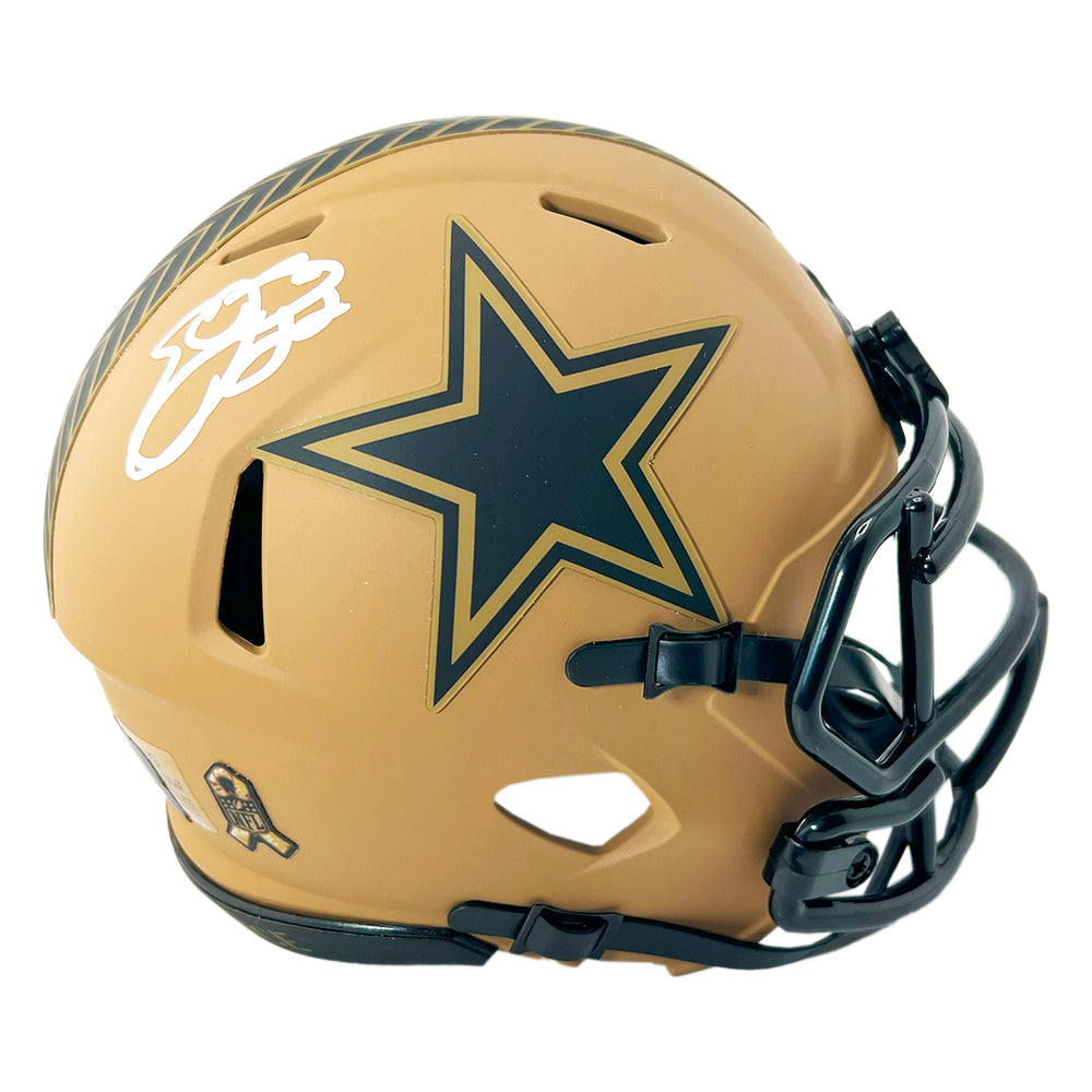 Emmitt Smith Signed Dallas Cowboys Salute to Service 2023 Mini Football Helmet (JSA)