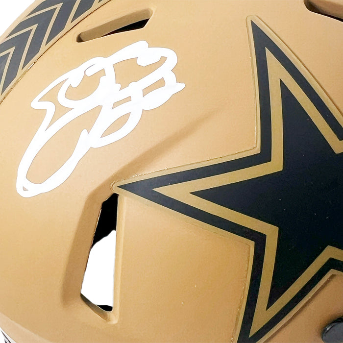 Emmitt Smith Signed Dallas Cowboys Salute to Service 2023 Mini Football Helmet (JSA)